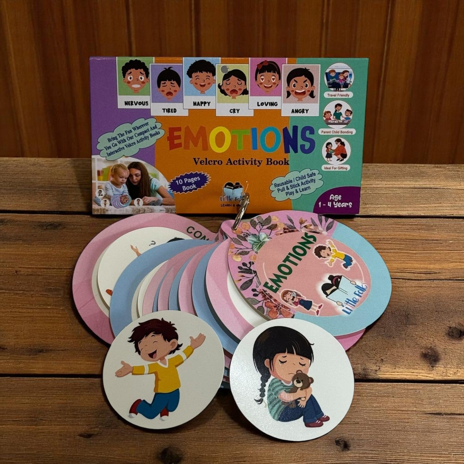 Children's "Opposite" Velcro activity book from U Smile Toys, promoting cognitive development and fine motor skills in young learners www.usmile.toys